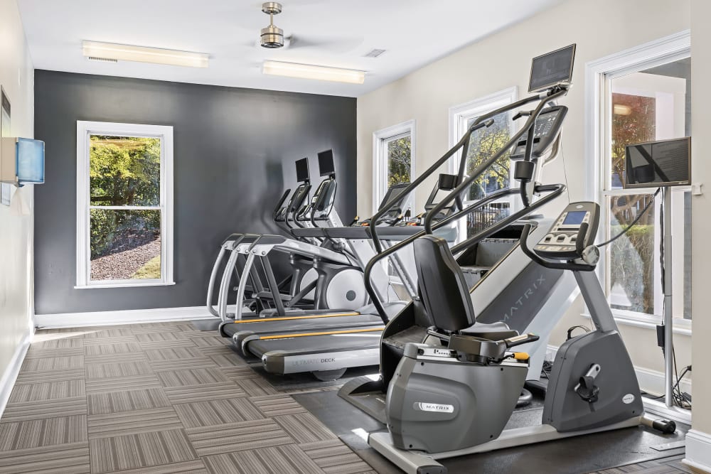 Cardio machines at fitness center at Marquis on Edwards Mill in Raleigh, North Carolina