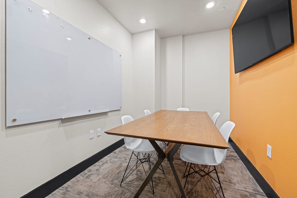Study room with whiteboard at Regents West at 24th in Austin, Texas