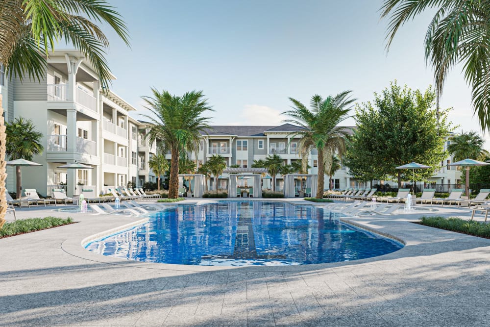 Swimming pool with tree at The Griffon Vero Beach in Vero Beach, Florida