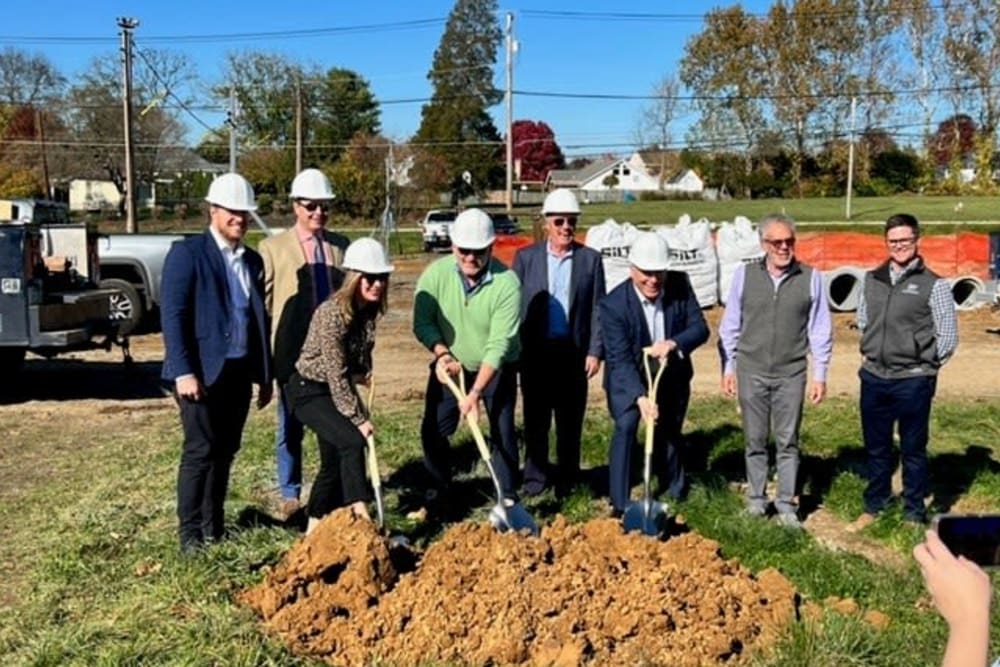 Construction breaking ground at The Birches of Lehigh Valley in Easton, Pennsylvania