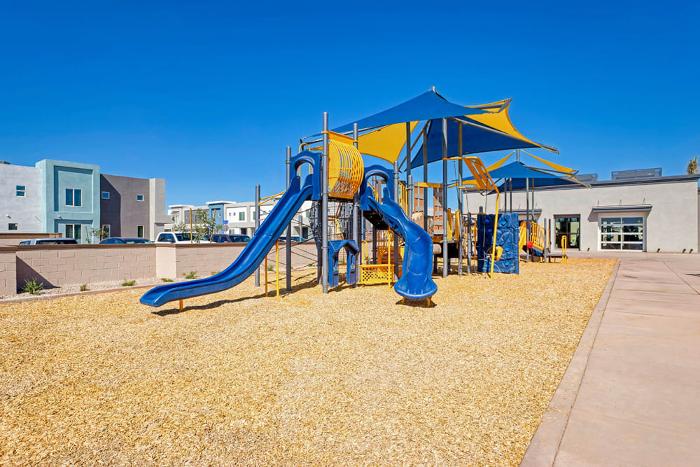 Unique playground designs area at BB Living at Val Vista in Gilbert, Arizona