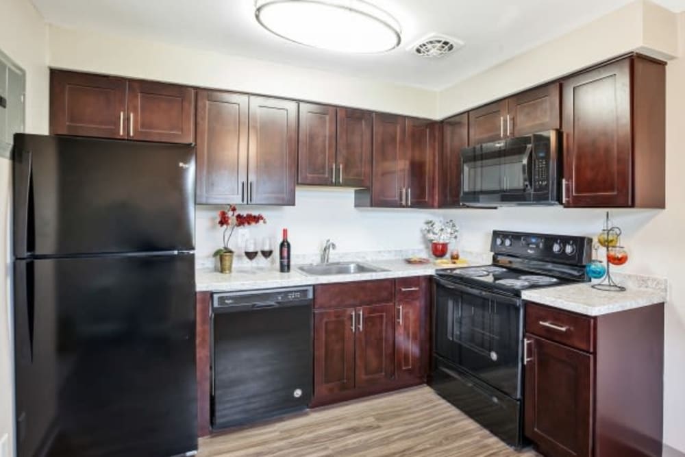 model kitchen at Orchard Park in Edgewater Park, New Jersey
