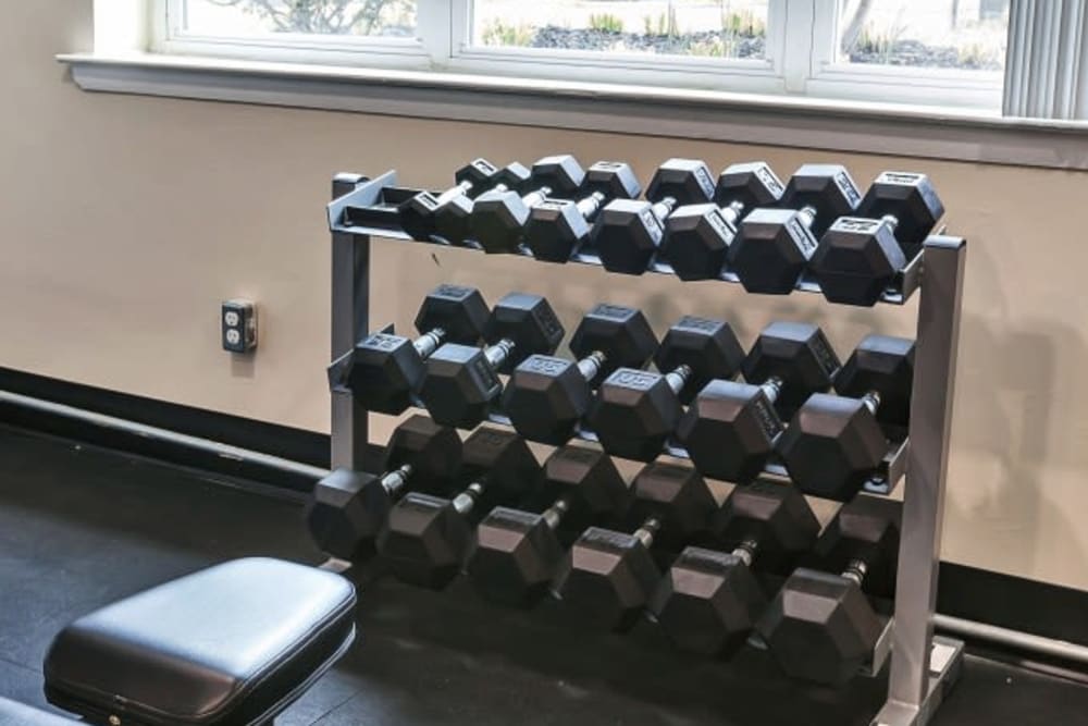 Weight rack at Liberty Pointe, Newark, Delaware