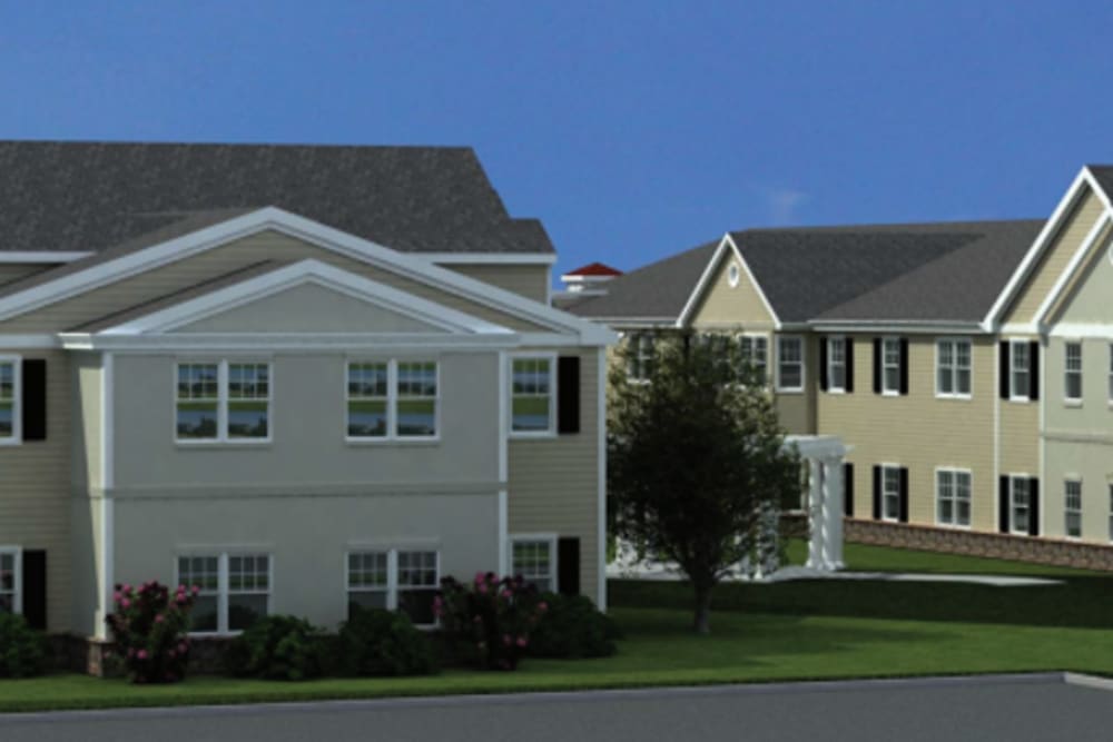 Exterior rendering of community at The Birches of Lehigh Valley in Easton, Pennsylvania