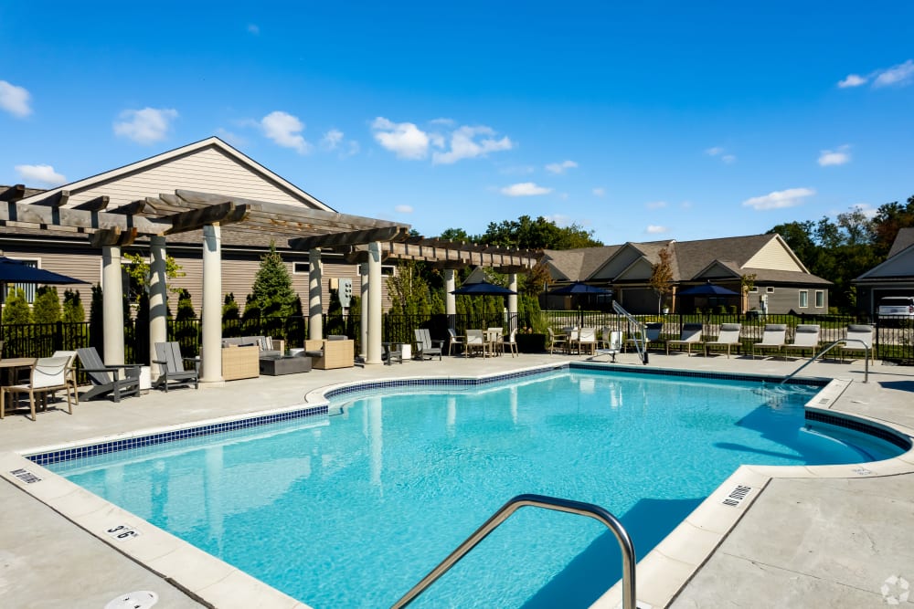 Large swimming pool at Encore at Deerhill in Clarkston, Michigan