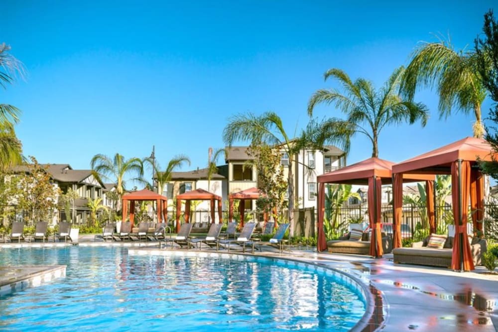 Large in-ground pool at Artisan at East Village Apartments in Oxnard, California