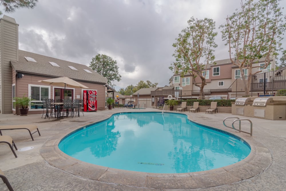 Large in-ground pool at Canyon Crest Views Apartments in Riverside, California