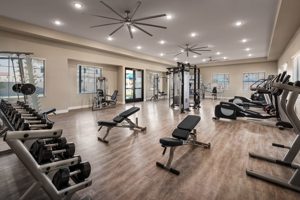 Fitness center at Las Casas at Windrose in Litchfield Park, Arizona