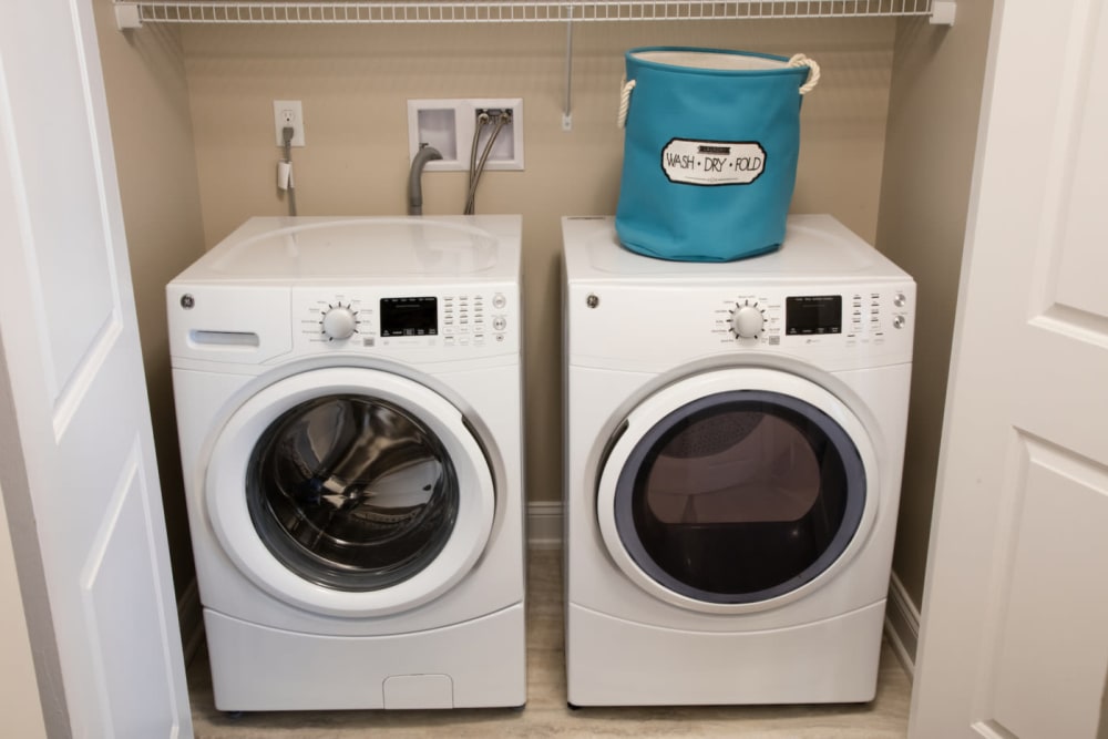 In-house washer and dryer at Highcroft Apartment Homes in Simsbury, Connecticut