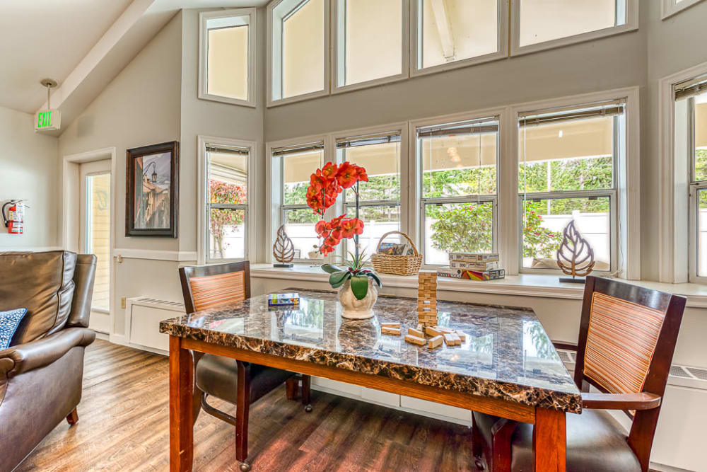 Our Senior Living Community in Lynnwood, Washington offer a Common Area with table for card games etc.