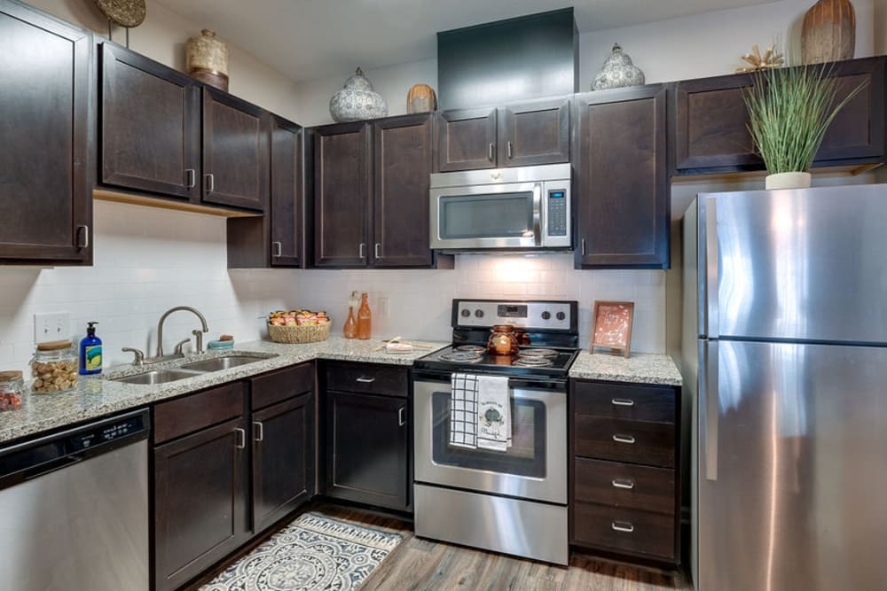 Kitchen with modern appliances at Parc at Broad River | Apartments in Beaufort, SC