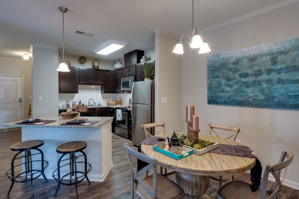 Kitchen and dining nook at Parc at Broad River | Apartments in Beaufort, South Carolina