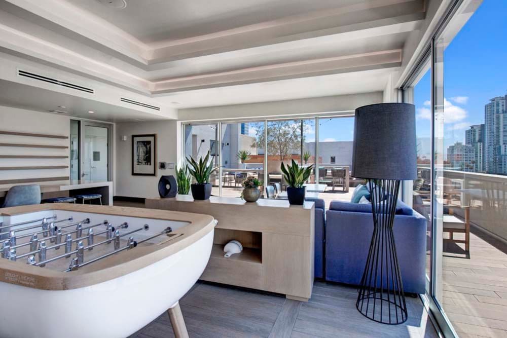 Our Luxury Apartments in Long Beach, California showcase a Football table 