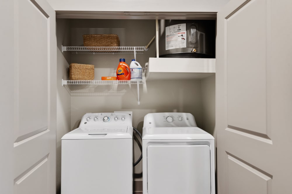 On-site closet washer and dryer at Discovery Park in Denton, Texas