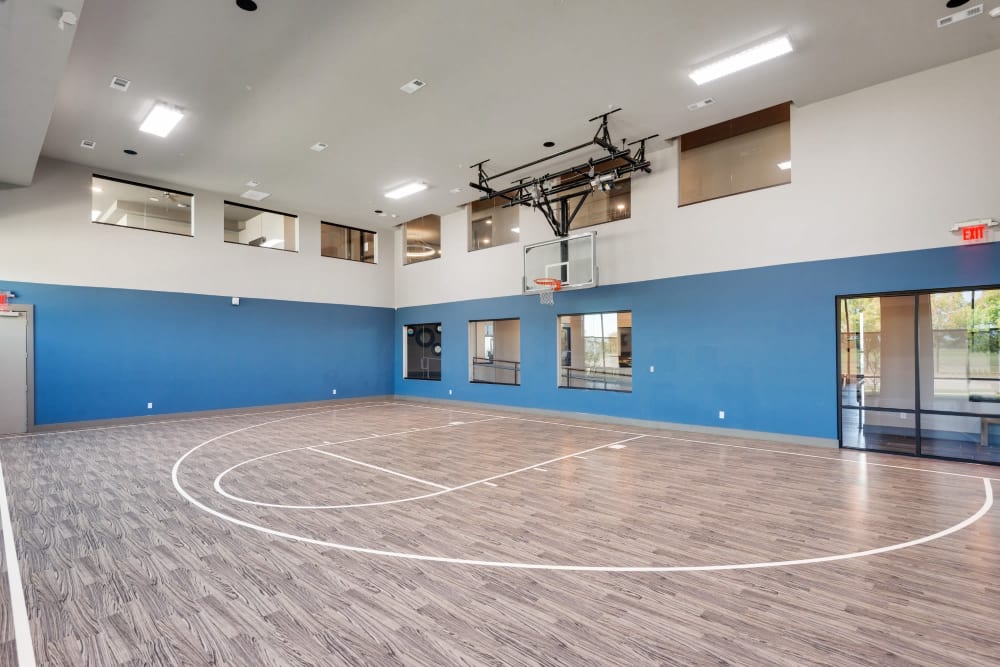 Community gym with a basketball court at Discovery Park in Denton, Texas