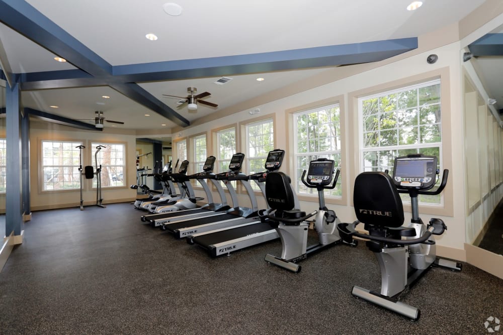 Spacious fitness center at The Columns at Coldbrook in Port Wentworth, Georgia