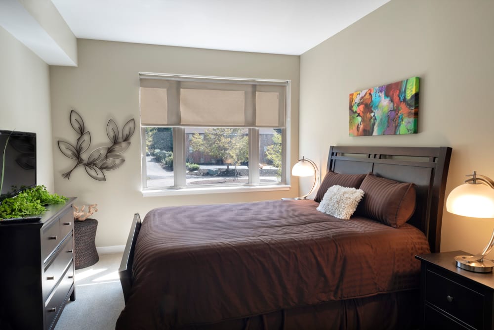 Model bedroom at Cosmopolitan Apartments in Pittsburgh, Pennsylvania