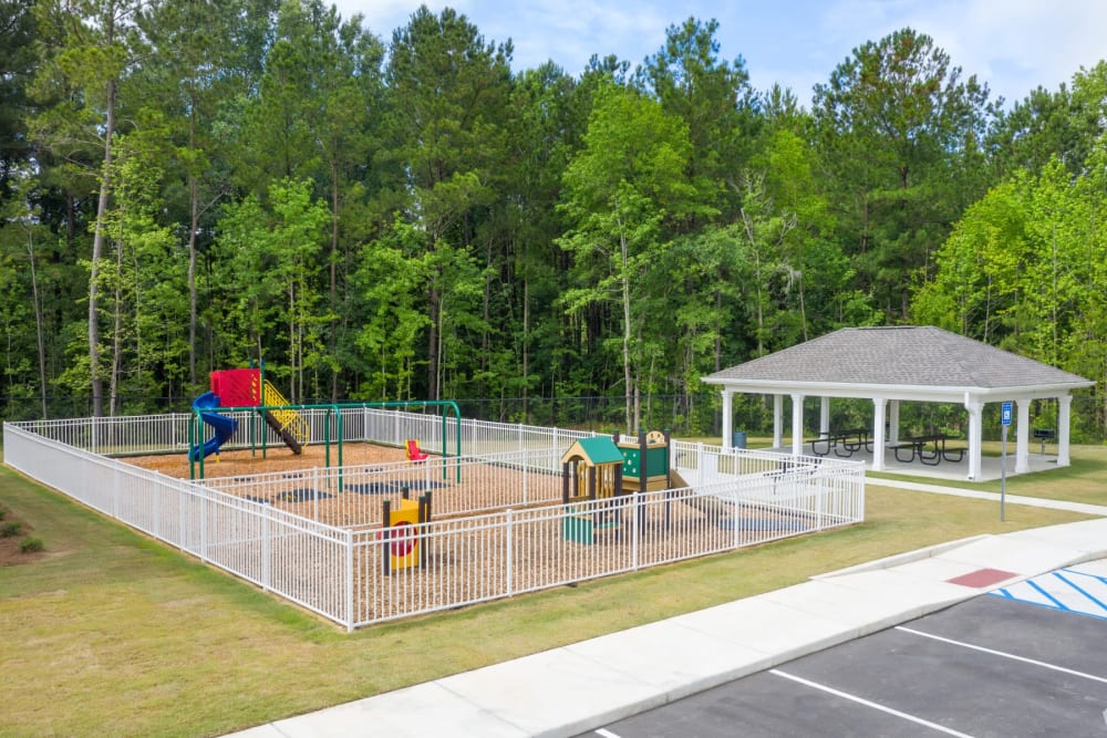 Picnic area and playground at The Columns at Coldbrook in Port Wentworth, Georgia