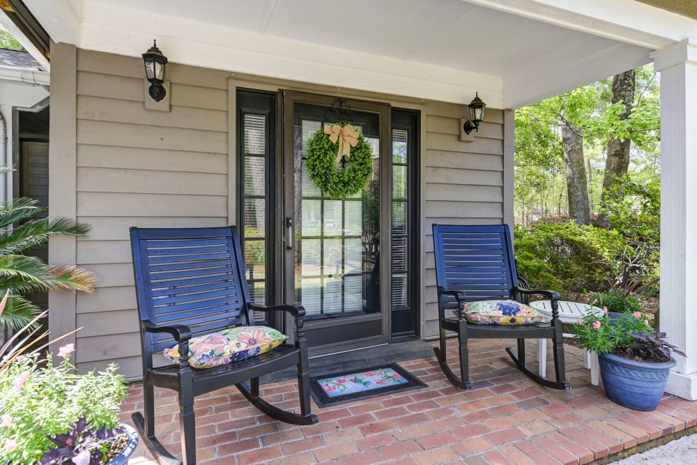 Porch seating at The Village at Summerville in Summerville, South Carolina