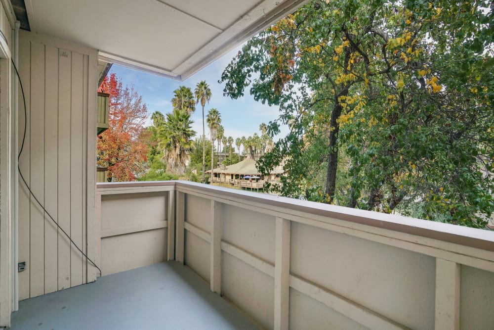 Balcony view at Palm Lake Apartment Homes in Concord, California