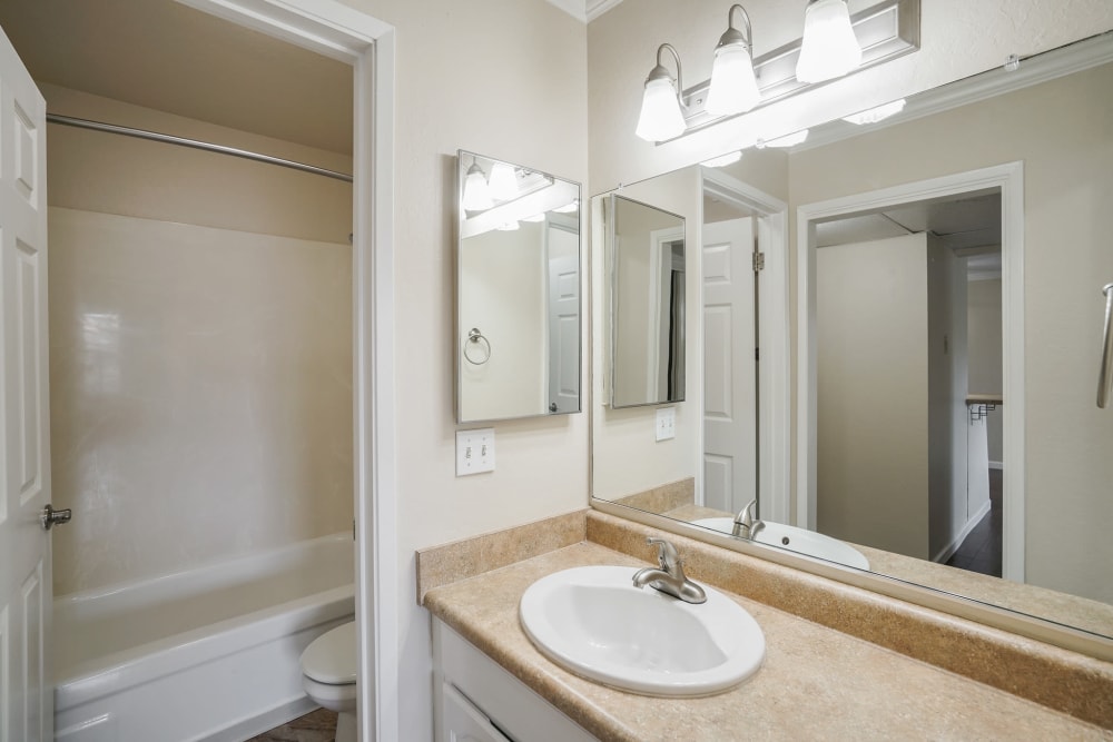 Bathroom at Palm Lake Apartment Homes in Concord, California