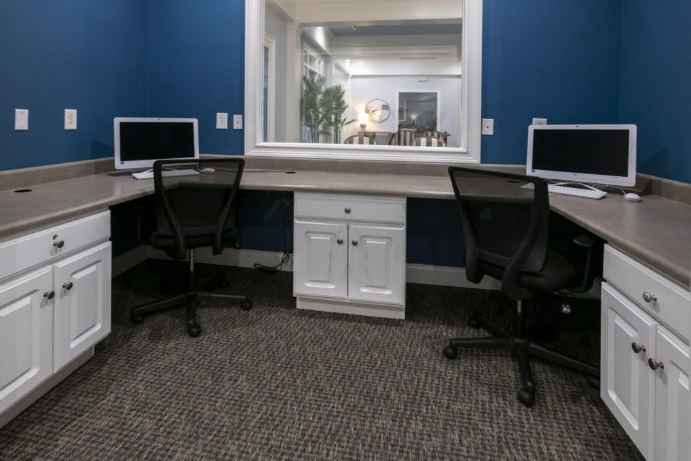 Computer access in the community business center at Brighton Park in Byron, Georgia