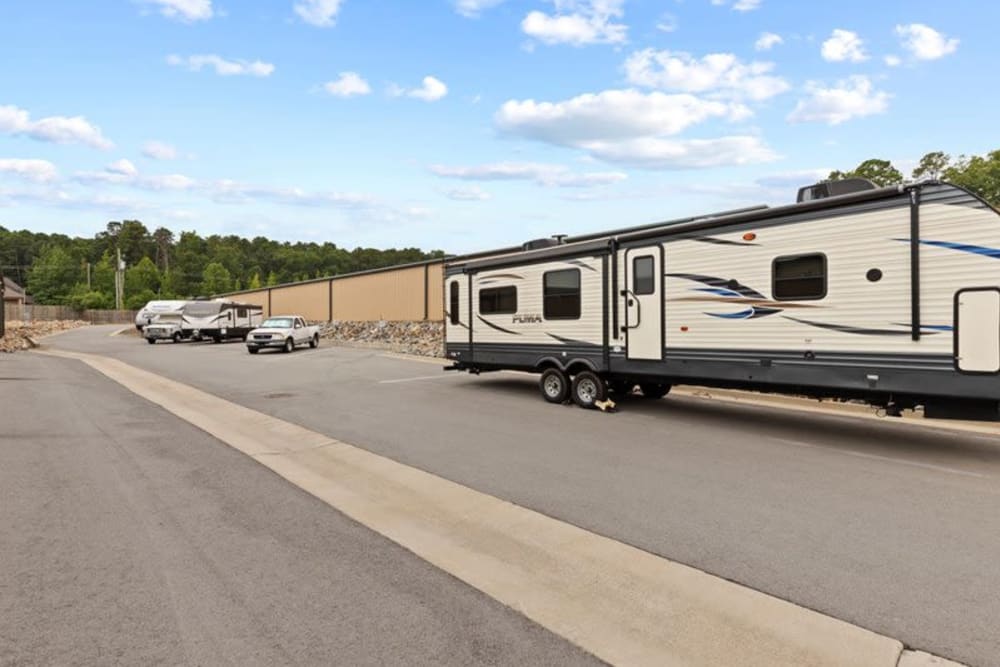 rv parked outside at Chenal Storage Center in Little Rock, Arkansas