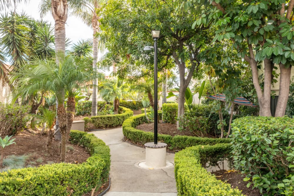 Paved walkway at North Pointe Villas in La Habra, California