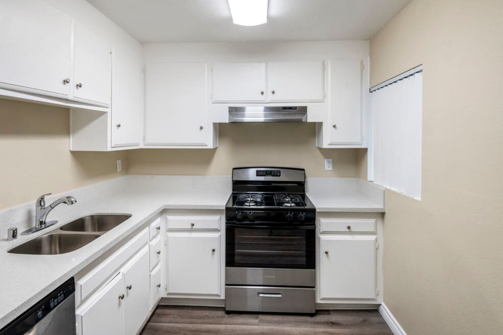 Apartment kitchen at North Pointe Villas in La Habra, California