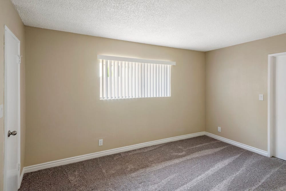 Apartment bedroom at North Pointe Villas in La Habra, California