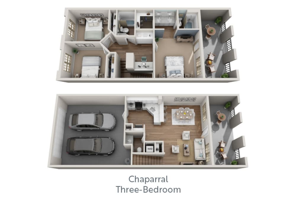 Three-Bedroom Floor Plan at Mission Hills 