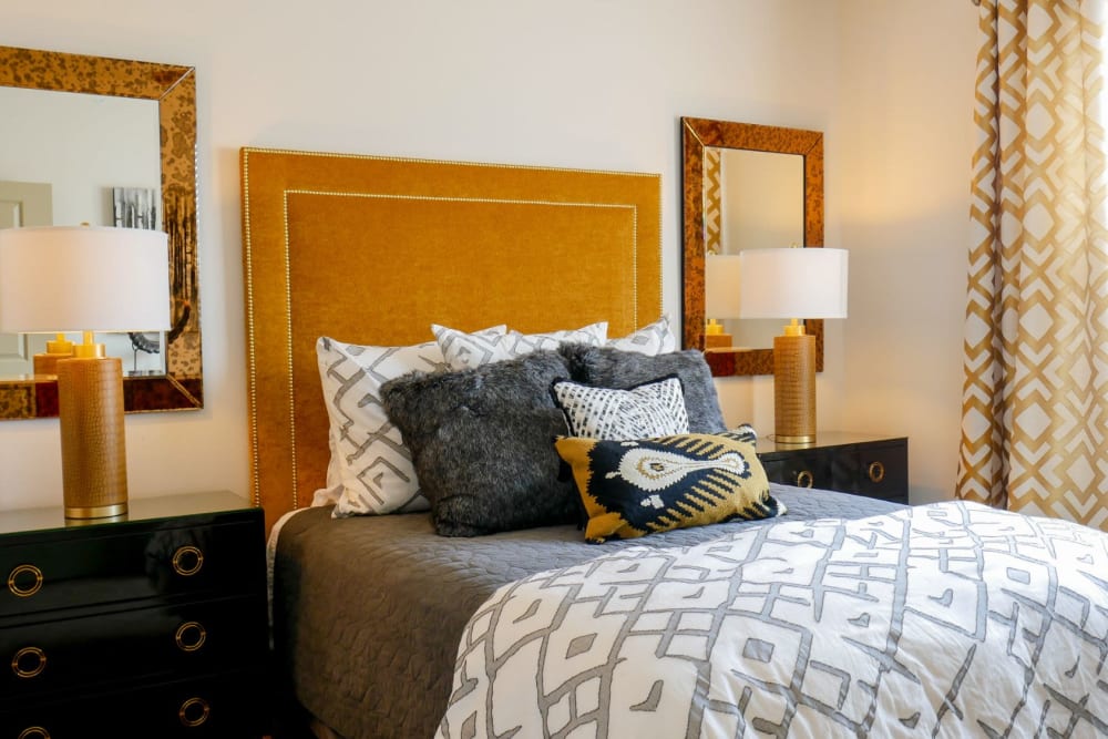 Bedroom with nice details at The View at Crown Ridge in San Antonio, Texas