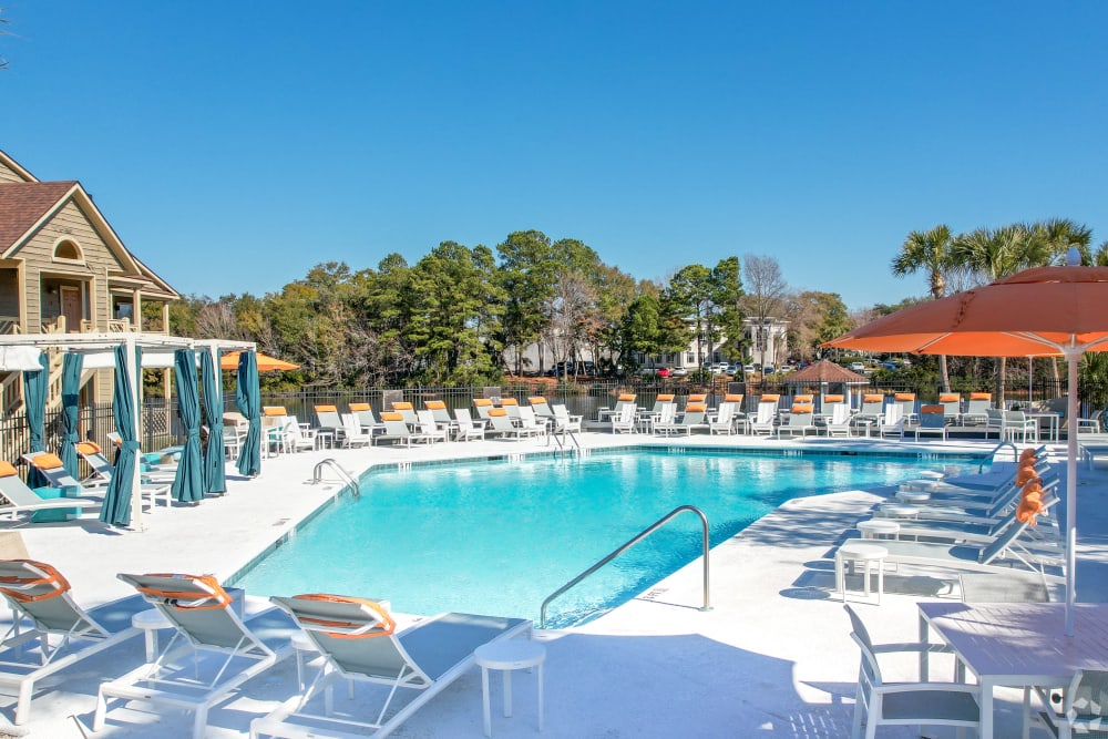 Relax by our pool at The Cooper in Mount Pleasant, South Carolina