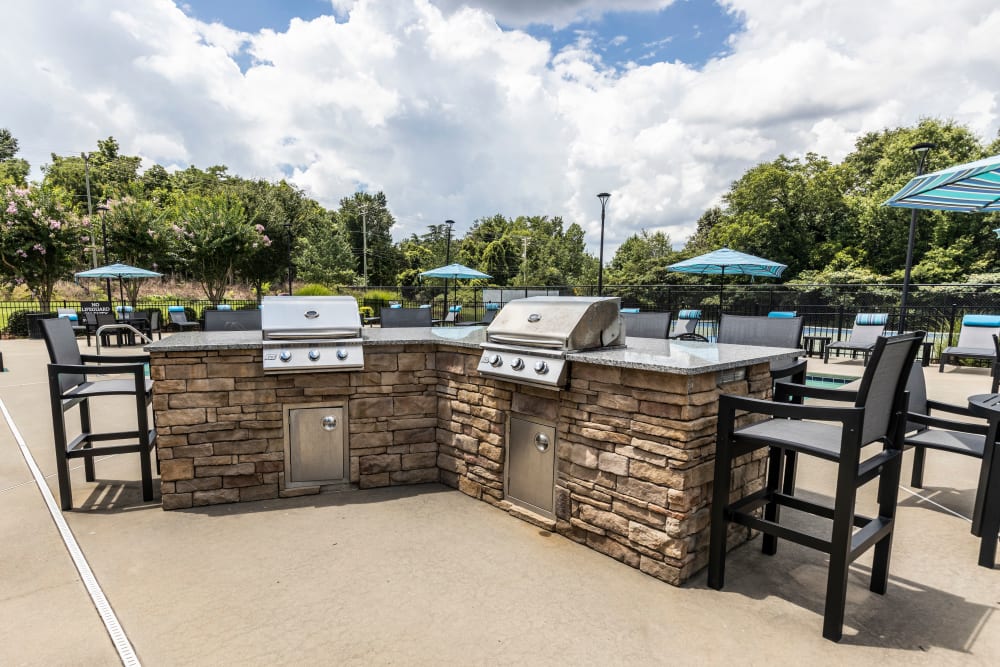Grill stations at Retreat at Waterside in Greenville, South Carolina