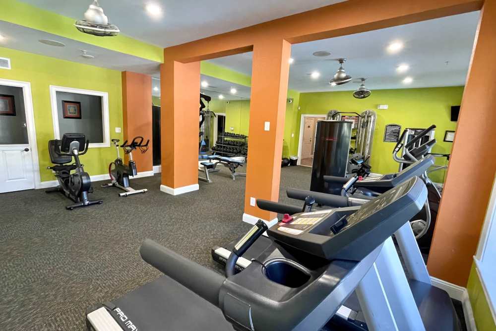 Modern fitness center at The Abbey at Eagles Landing in Stockbridge, Georgia