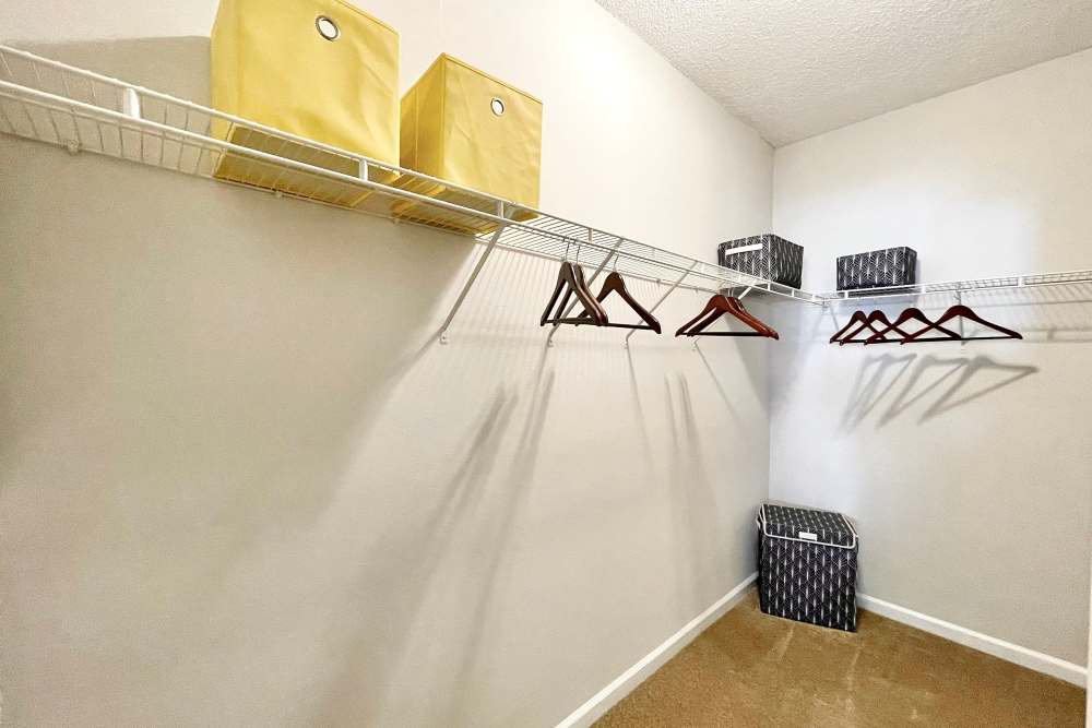 Spacious walk-in closets at The Abbey at Eagles Landing in Stockbridge, Georgia