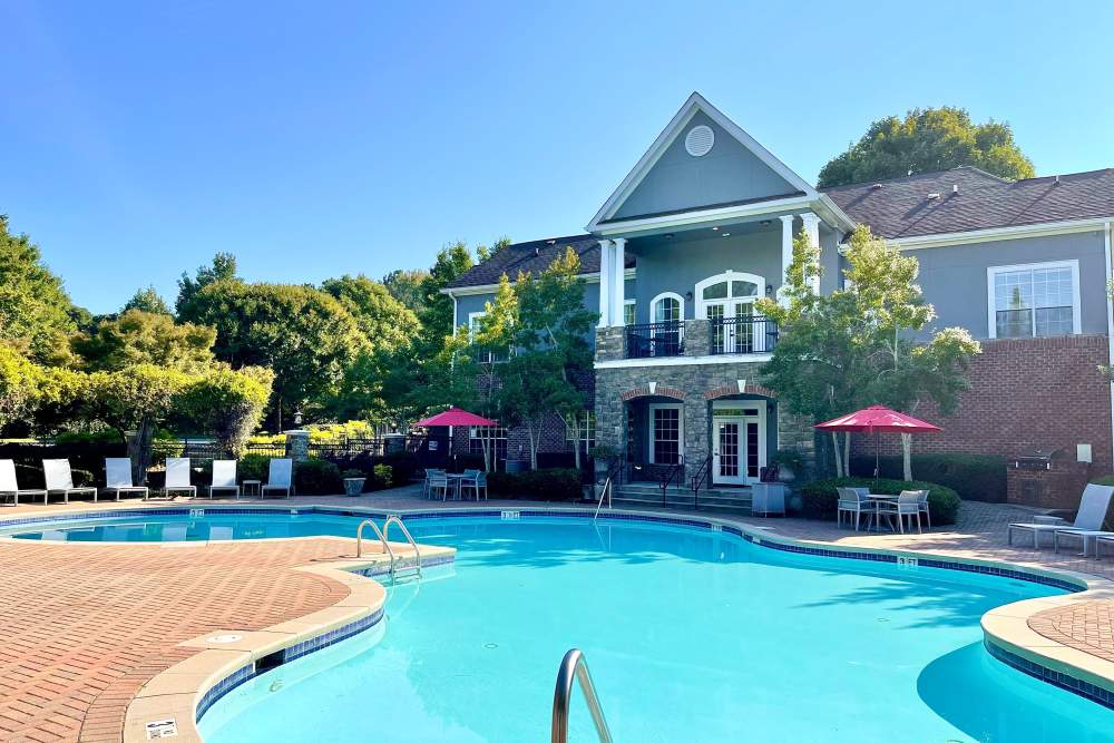 Multiple swimming pools at The Abbey at Eagles Landing in Stockbridge, Georgia