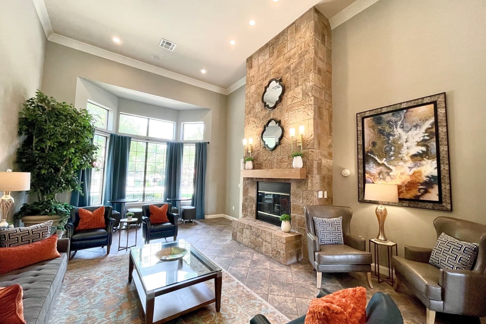 Resident lounge at The Abbey at Hightower in North Richland Hills, Texas