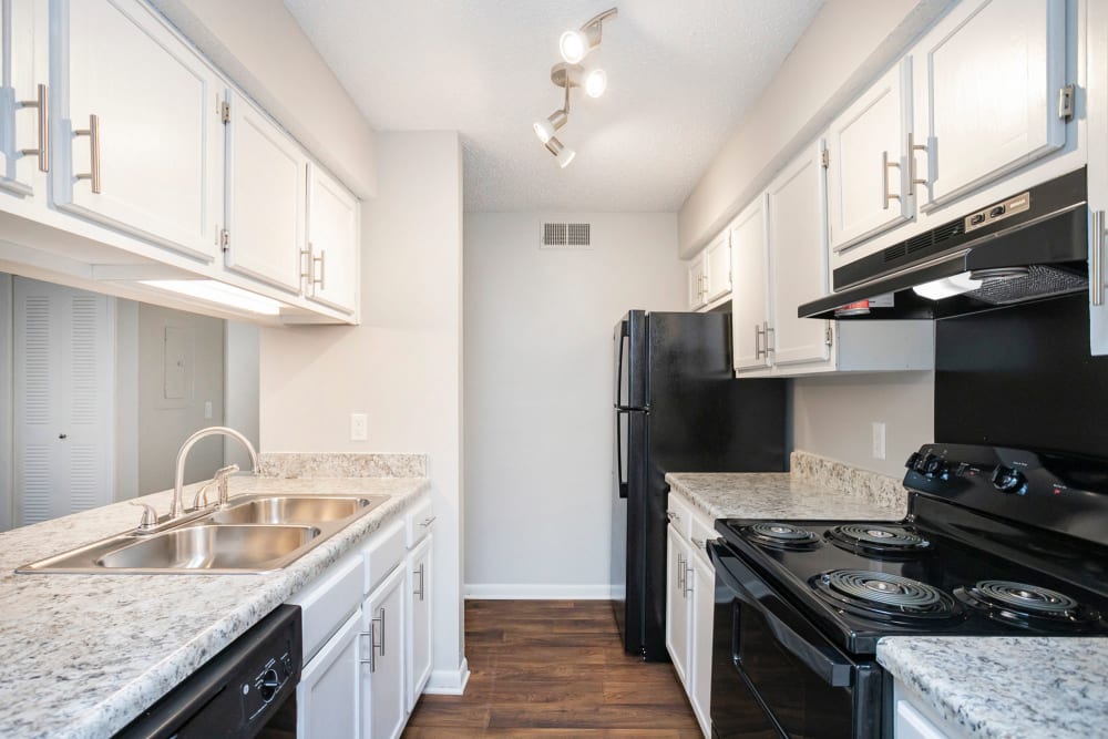 Open concept with vaulted ceilings at Pebble Creek Apartments in Antioch, Tennessee