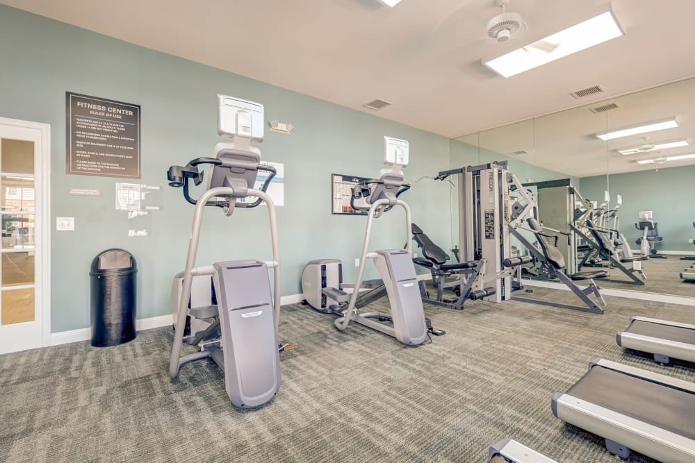 Fitness center at Carden Place Apartment Homes in Mebane, North Carolina