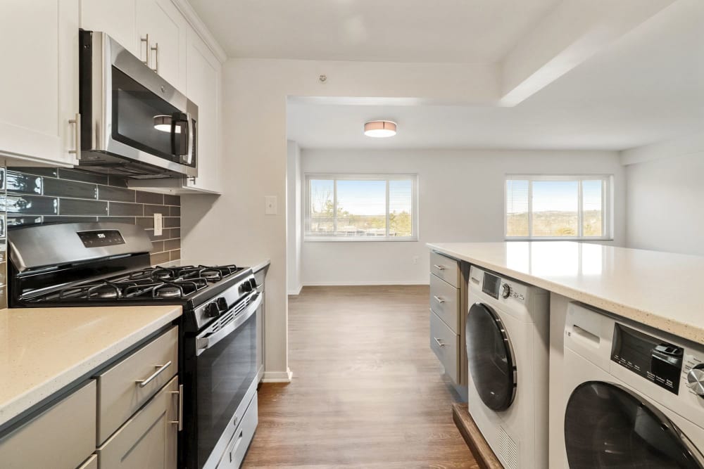 equipped kitchen at Ruxton Tower in Towson, Maryland