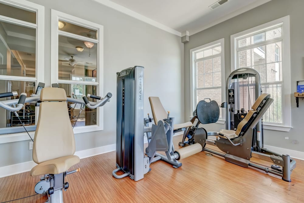 Fitness center at Reserve at Kenton Place Apartment Homes in Cornelius, North Carolina