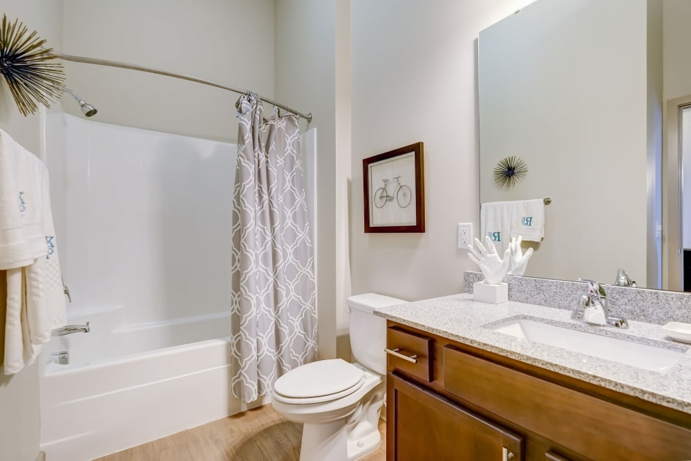 Updated bedroom at Reserve at Kenton Place Apartment Homes in Cornelius, North Carolina