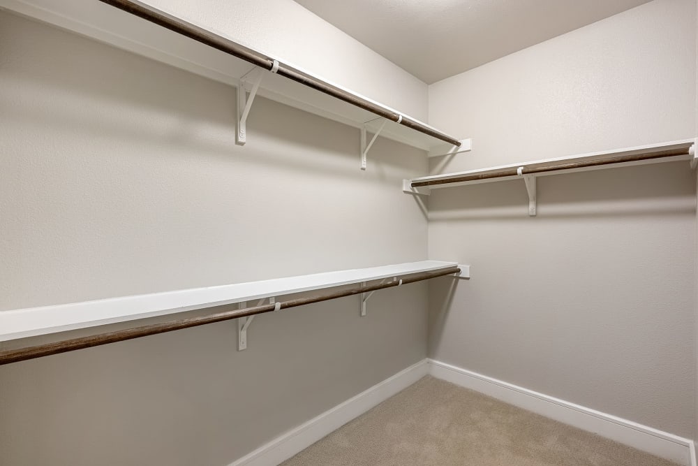 Large walk-in closet at Water Marq in Austin, Texas