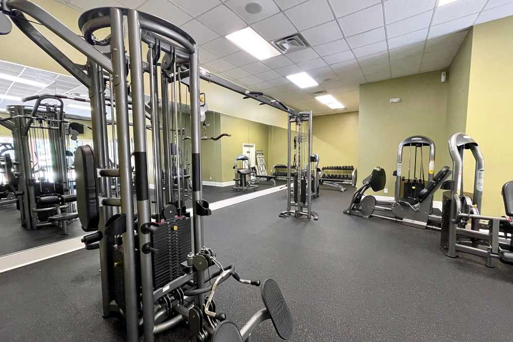24-hour fitness center at The Abbey at Inverness in Birmingham, Alabama