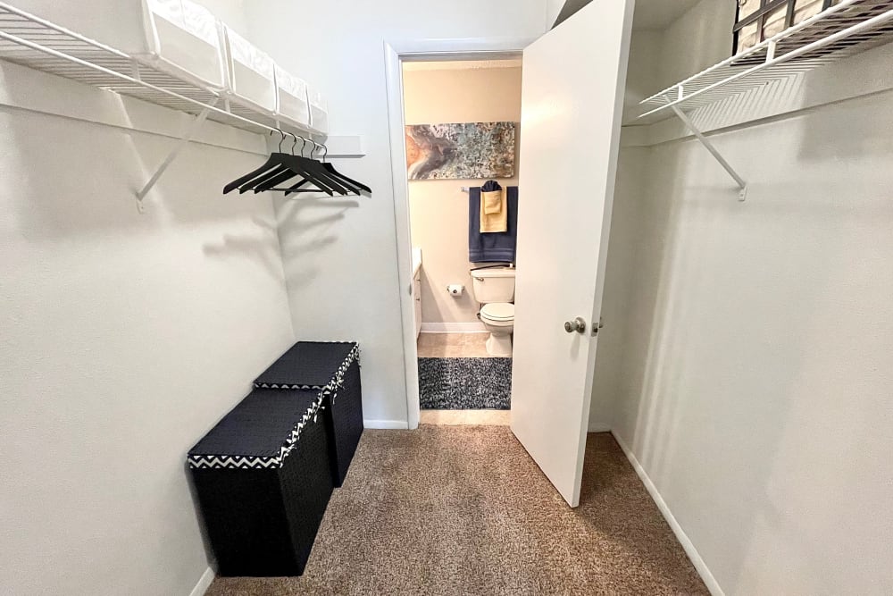 Enjoy apartments with a walk-in closet at The Abbey at Regent's Walk in Homewood, Alabama