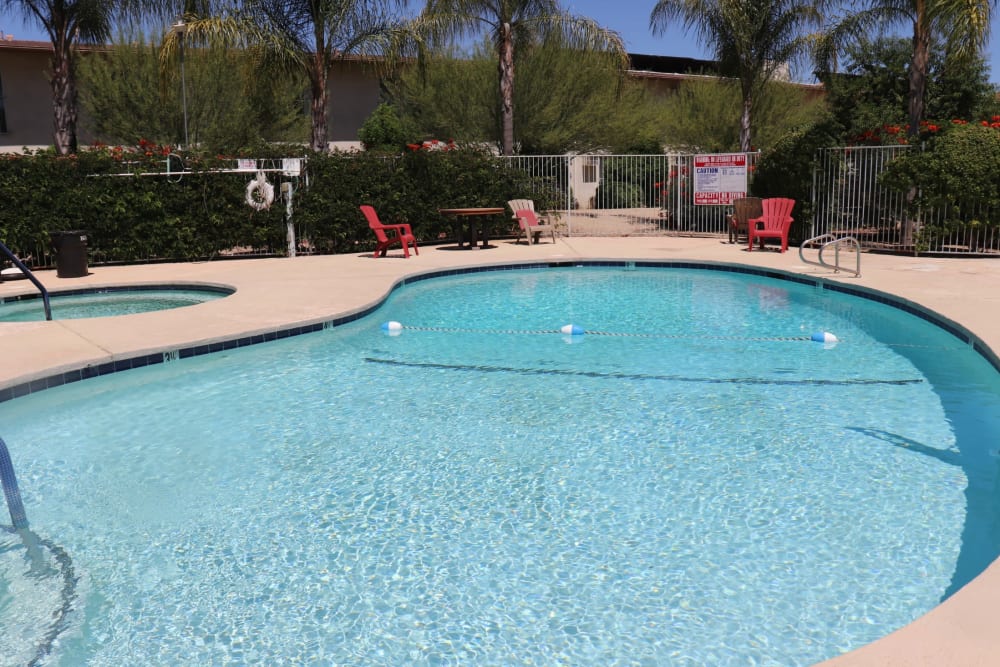 Large in-ground pool at Sun City Gardens in Sun City, California
