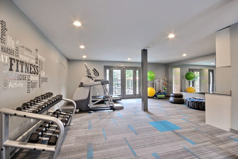 Fitness center with plenty of room for workouts at Nova North in Everett, Washington
