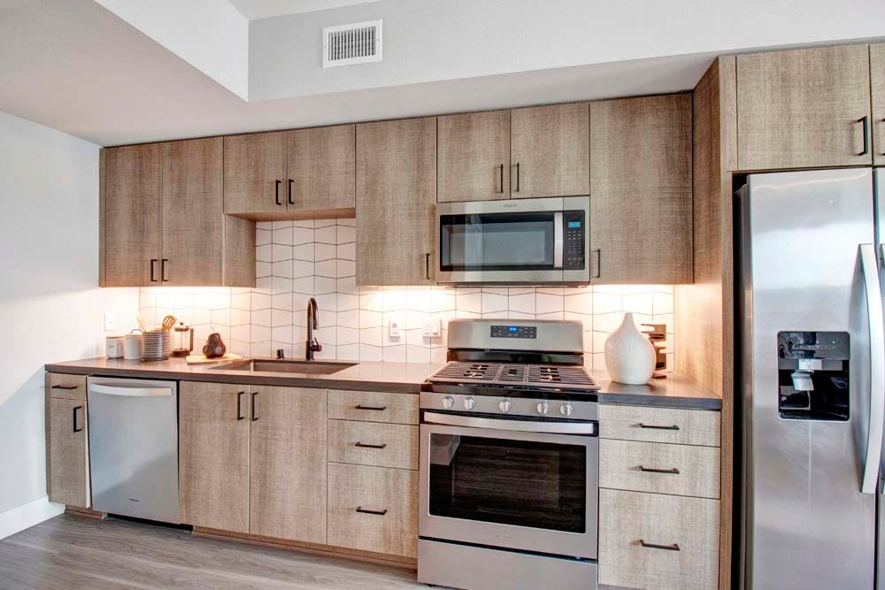 Kitchen at Apartments in Long Beach, California