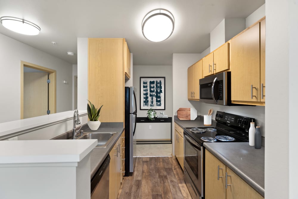 Sizeable Kitchen area at Verse Seattle in Seattle, Washington